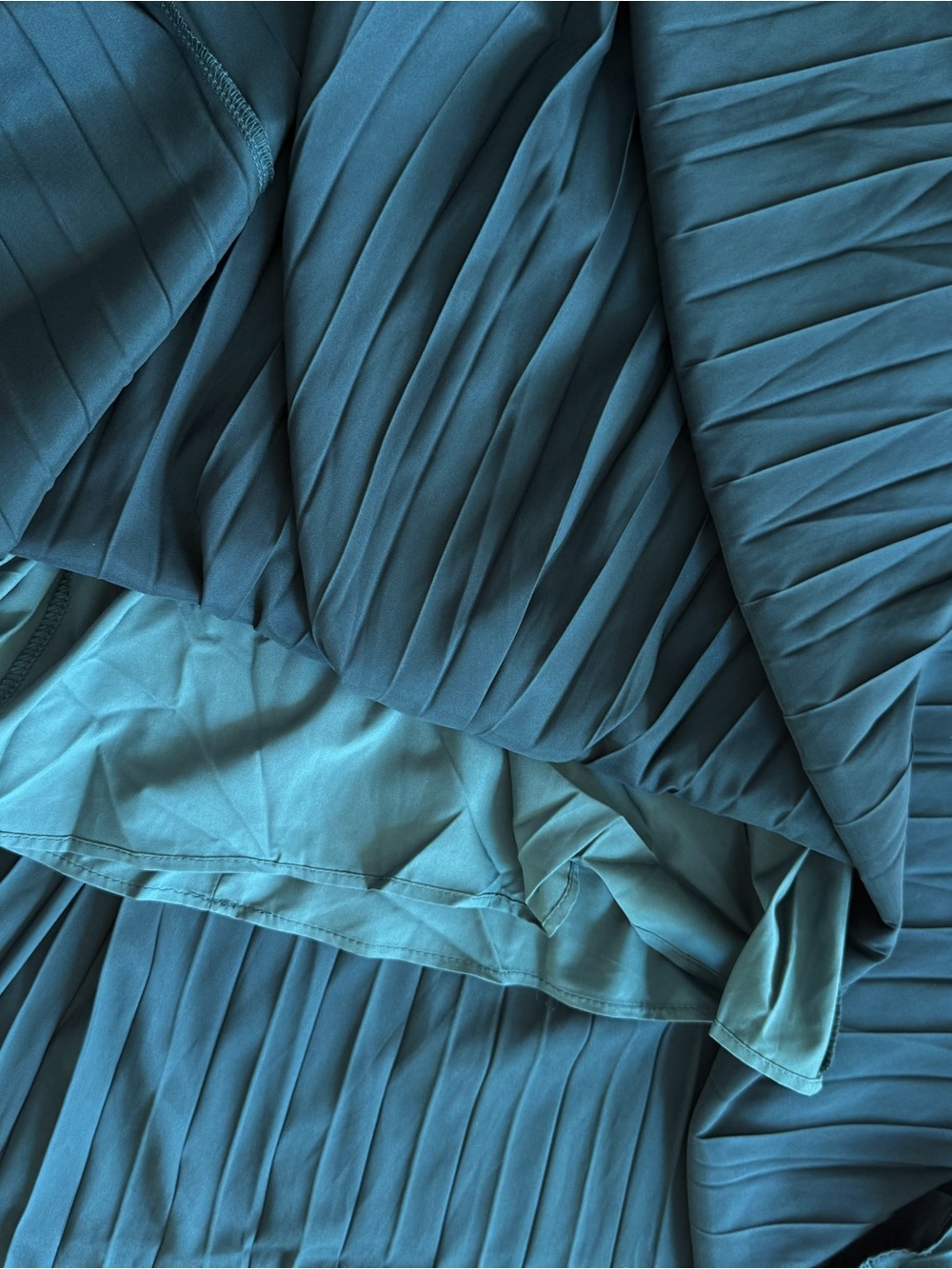 Bishop + Young Mara Pleated Satin Midi Dress in Emerald size S Small NWT - Picture 5 of 12